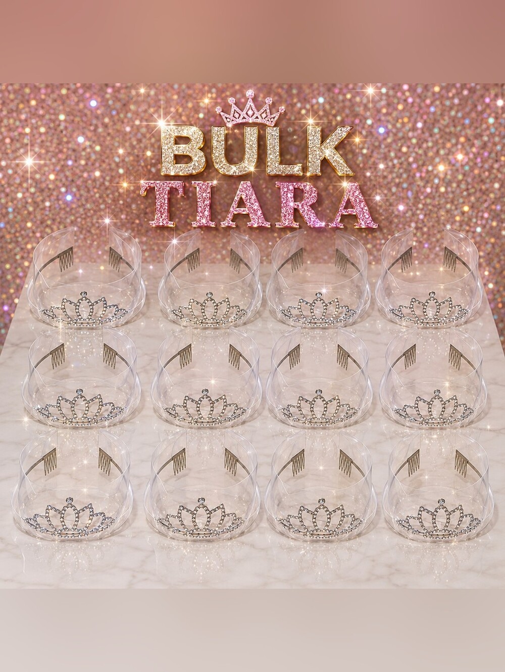 BULK Metal Tiara/Crowns Silver & Gold Tone (12)